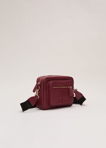 Phase Eight Burgundy Leather Bags Burgundy Australia | AM1203498